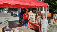 Der Infostand ist aufgebaut
